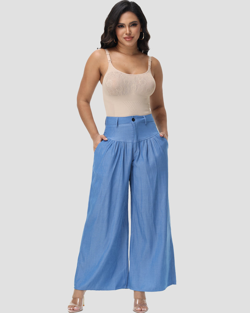 Trendy Casual High Waisted Wide Leg Jeans for Women