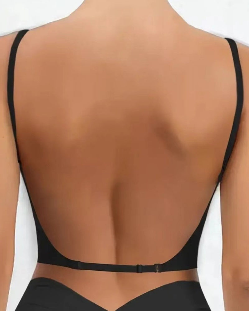U Shaped Backless Seamless Wire Free Push Up Bra
