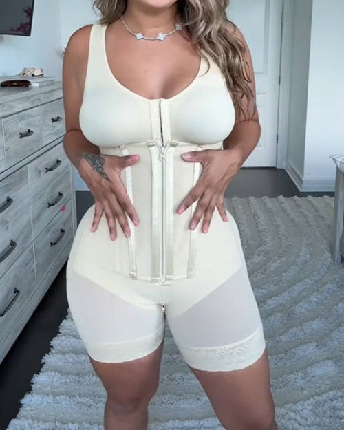 Fajas Colombianas Mesh Panel Waist Trainer Body Shaper