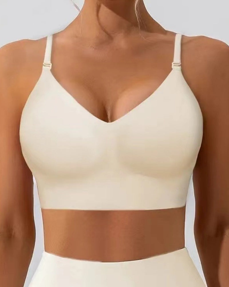 U Shaped Backless Seamless Wire Free Push Up Bra