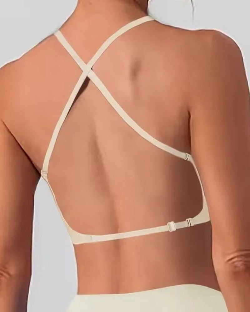 U Shaped Backless Seamless Wire Free Push Up Bra