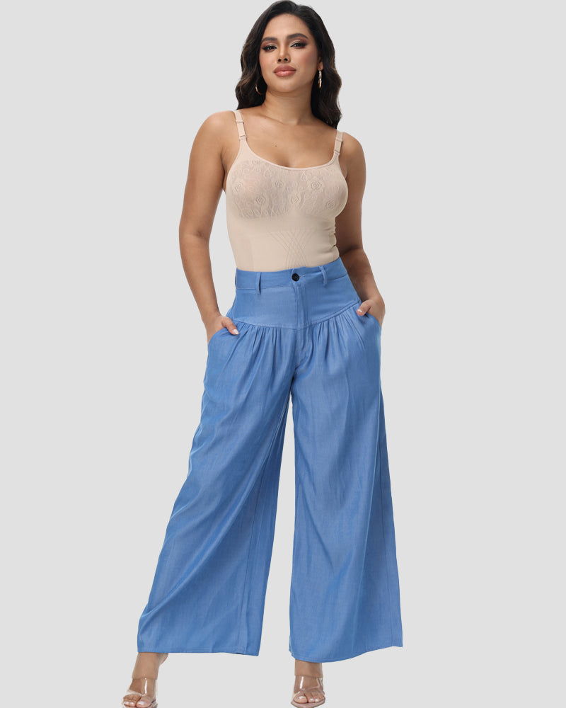 Trendy Casual High Waisted Wide Leg Jeans for Women