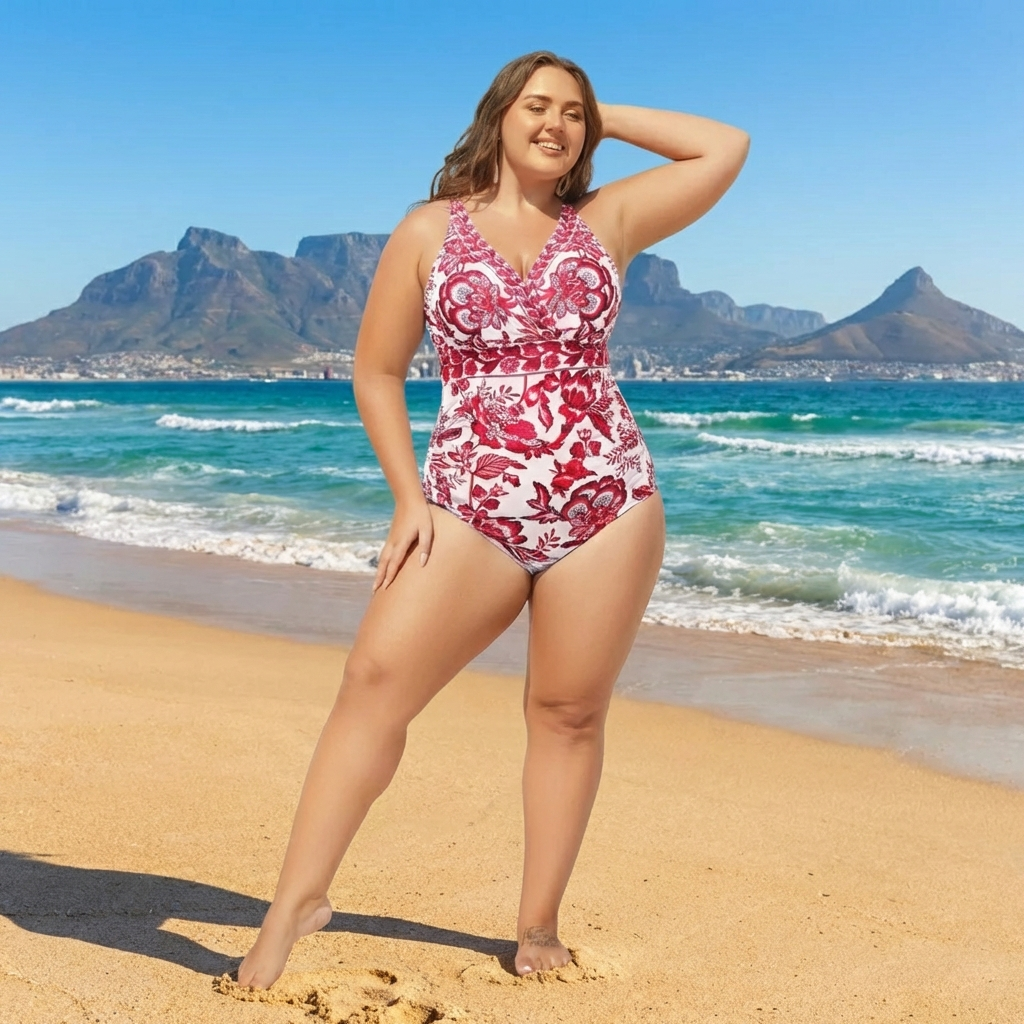 Two-Piece Floral Print Ruched Mesh Swimsuit, Sarong